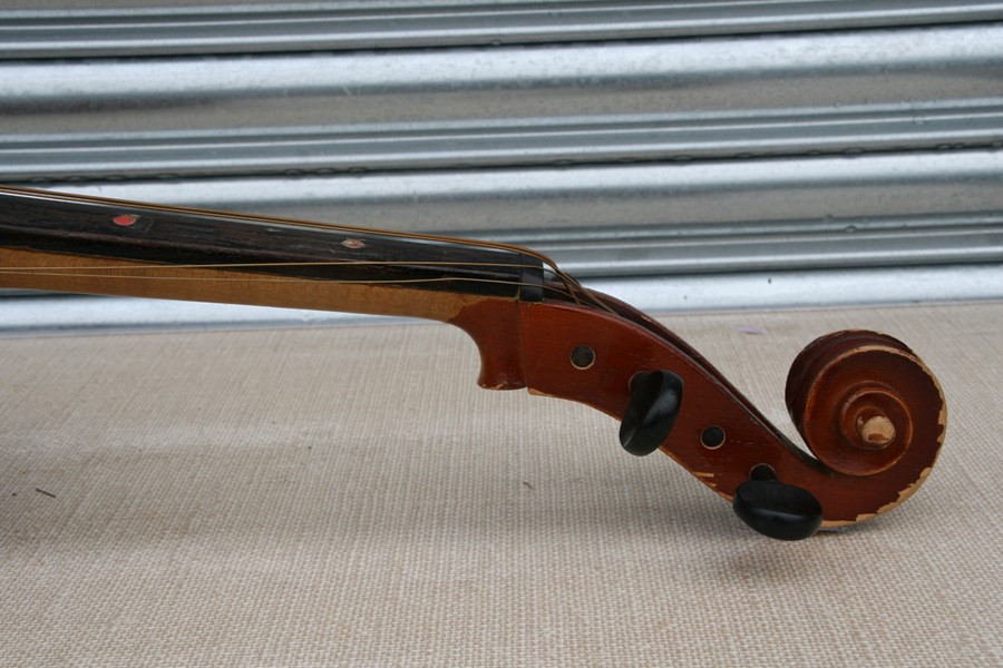 A cello with one-piece back, in a soft carry case, 122cms (48ins) high; together with another - Image 10 of 10