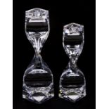 A Rogaska Cobra lead crystal candle holder, boxed, 29cms (11.5ins) high; together with a smaller