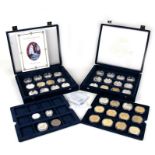 A quantity of silver proof commemorative coins to include Queen Elizabeth and Prince Phillip
