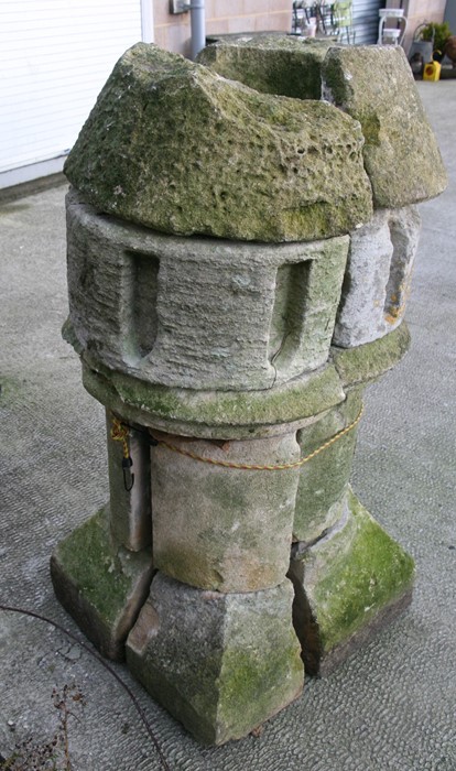 A sectional stone column, possibly from a church, 122cms (48ins) high. - Image 4 of 4