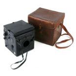 A German ICA box camera, cased.