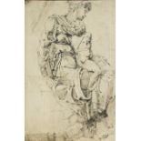 After Michael Angelo Buonarroti - an engraving of figures, publisher's blind backstamp lower