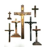 A group of crucifixes, the largest 46cms (18ins) high (6).