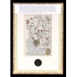 An 18th century hand tinted map of Chippenham to Wells and Marlborough to Wells, the mount inset