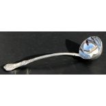 A Victorian King's pattern silver ladle, London 1897, weight 320g.