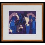 Ruth Osborn - Jazz Club - limited edition aquatint, numbered 1/3, signed in pencil to the margin,