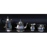 An Art Deco four-piece silver tea set, Sheffield 1929 and maker's mark for Roberts & Belk, gross