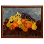 Modern British - Still Life of Fruit - oil on board, framed, 42 by 32cms (16.5 by 12.5ins).
