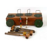 F H Ayres Ltd 'The International' table croquet set, 36cms (14ins wide).