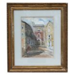 D Cox - Courtyard - watercolour, signed lower right, framed & glazed, 27 by 34cms (10.5 by 13.