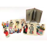 A group of early 20th century Chinese silk and hand painted paper figures