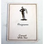 Maritime: A rare Cunard White Star entertainment programme from the RMS Queen Mary, dated Sunday,