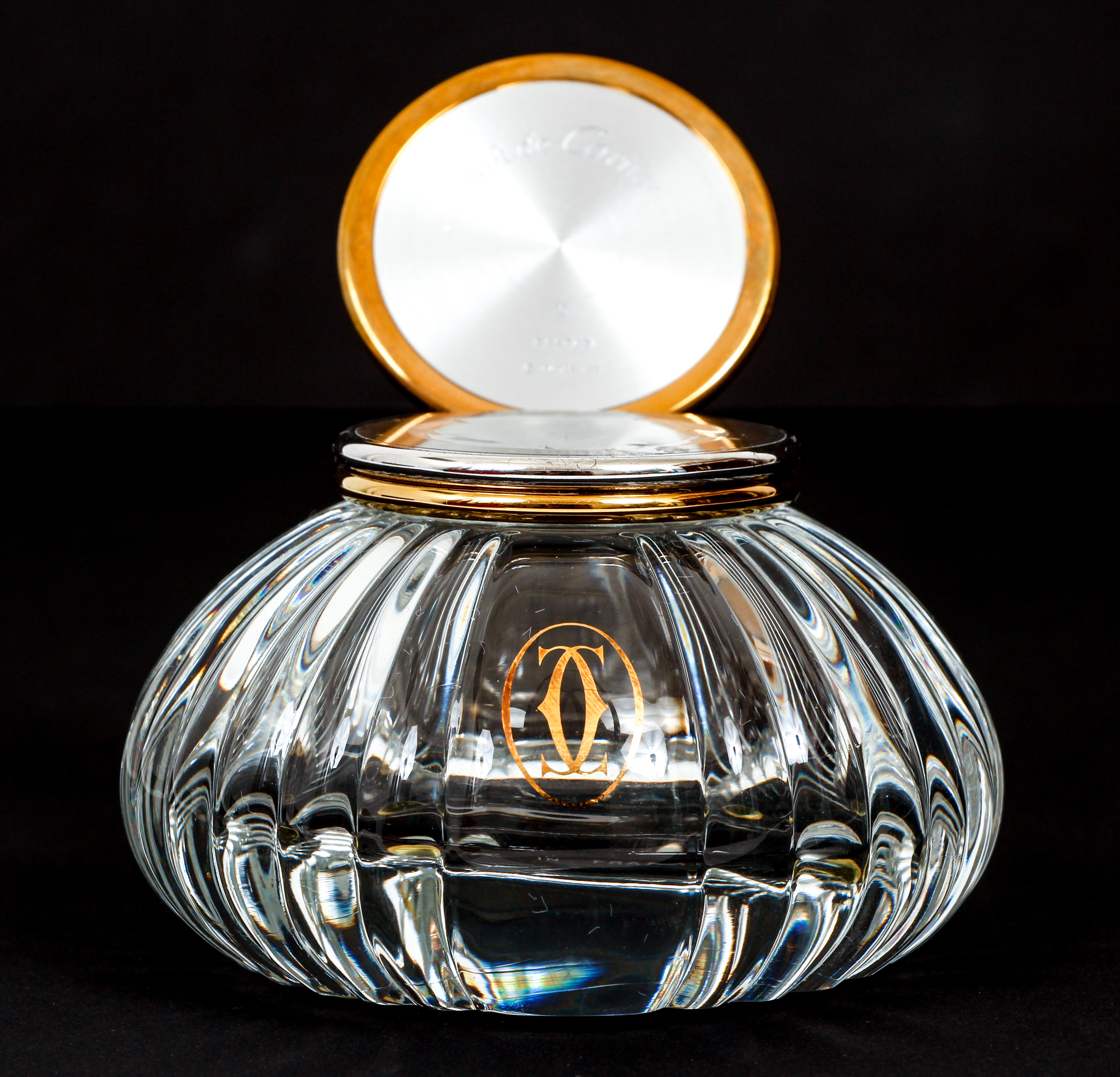 Cartier Encrier crystal Inkwell with frosted lid - Image 2 of 7