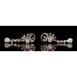 18K and Platinum Diamond Earrings