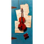 Michael Theise Trompe L'Oeil Violin Wearing Away