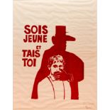 French late 1960's Student Poster Be Young and Shut Up