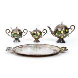 Korean 4 pc. Sterling Boxed Tea Set