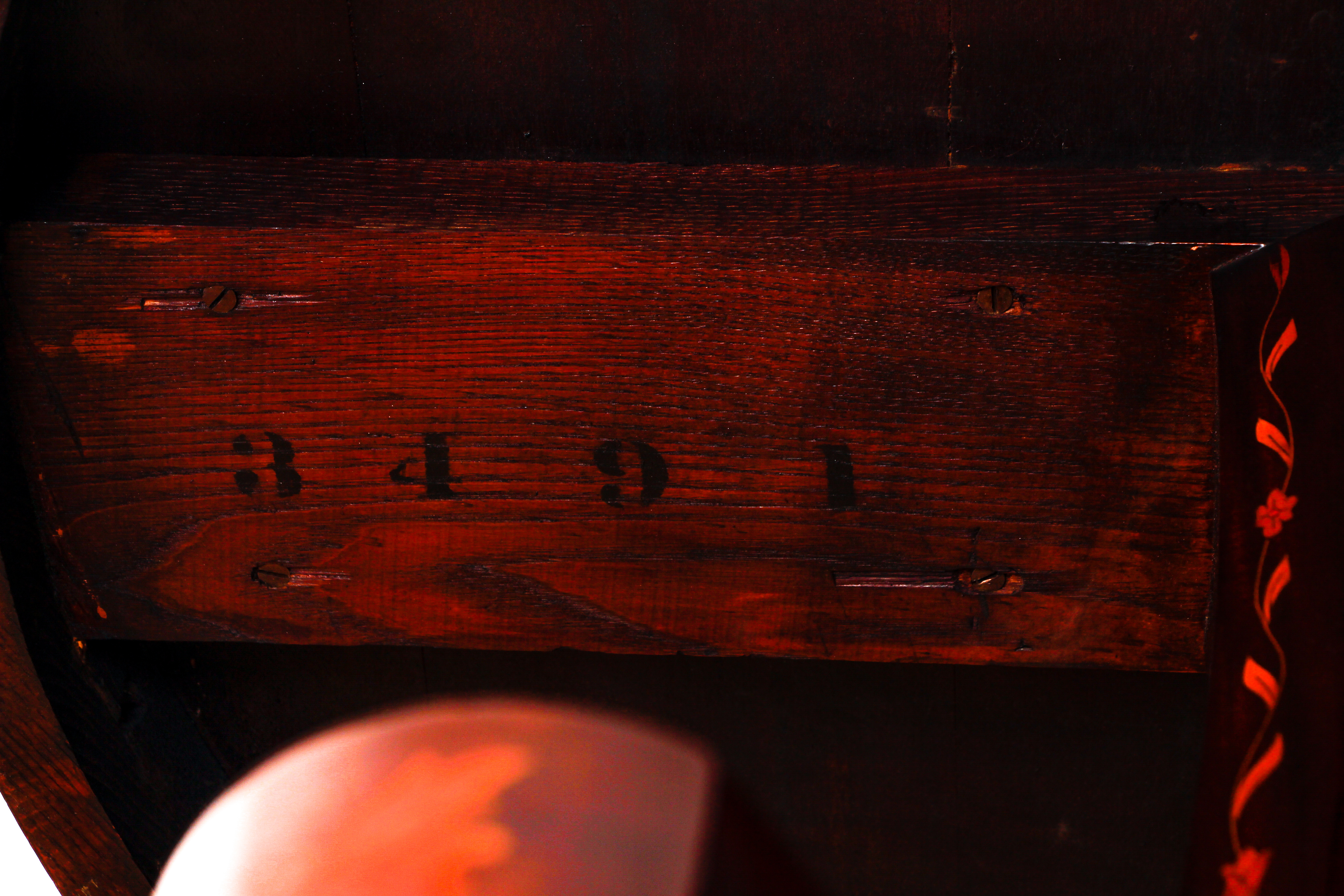 Dutch marquetry round console table - Image 6 of 6