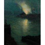 Aaron Gorson oil Steelmaking Nocturne circa 1920