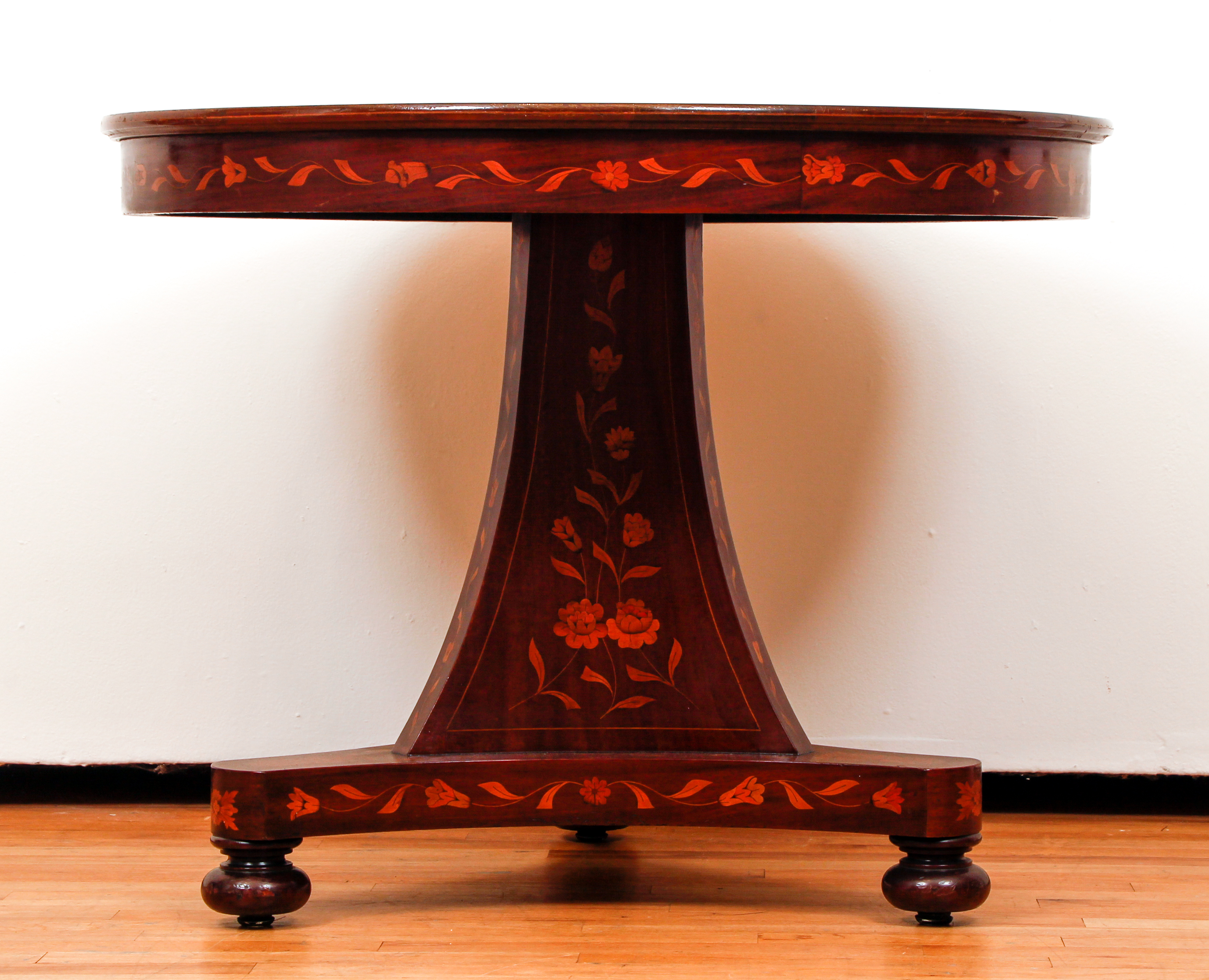 Dutch marquetry round console table - Image 2 of 6