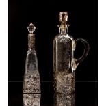 2 German 835 silver encased Decanters