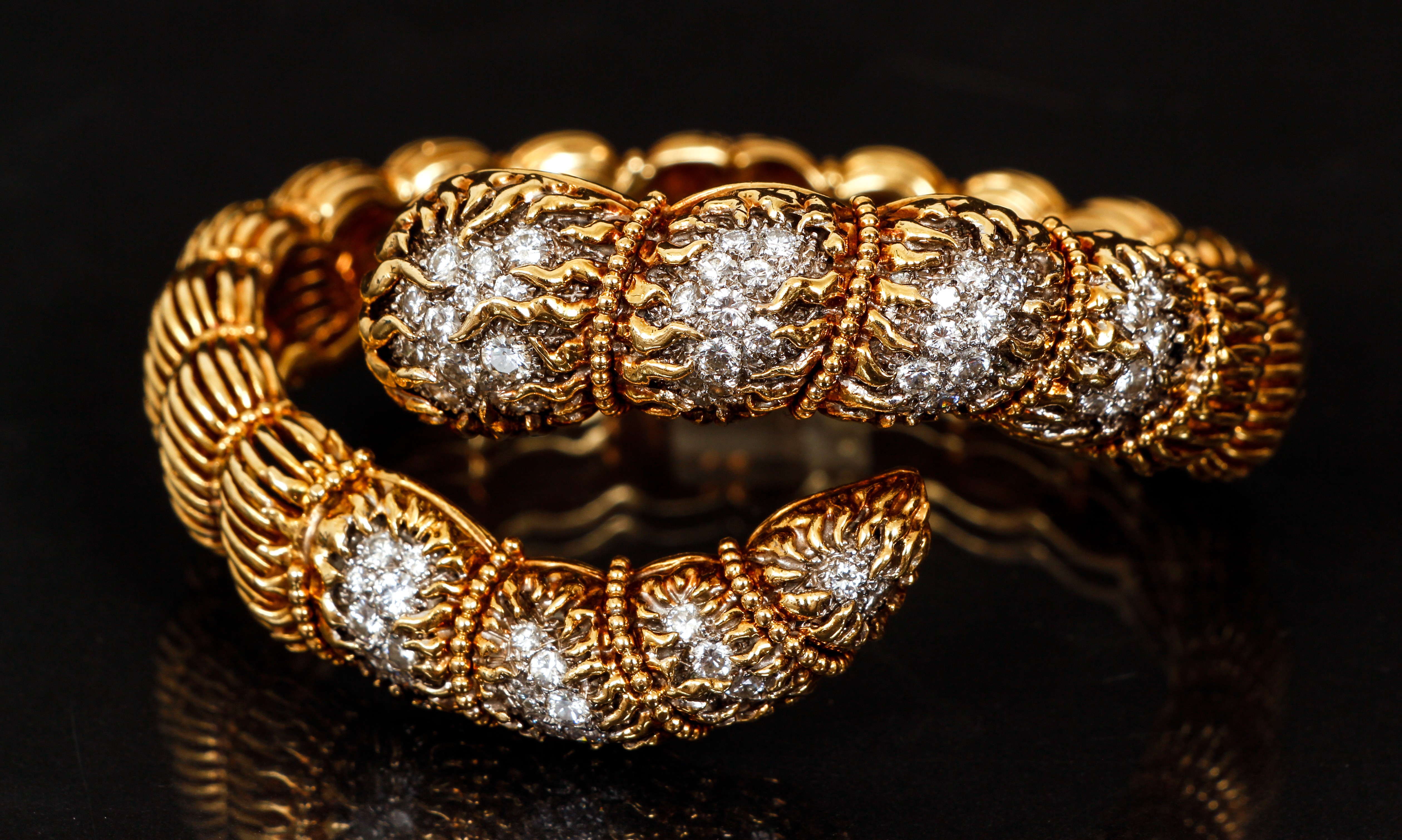 Cartier 18K Diamond Snake Bangle Bracelet