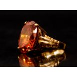 18K Yellow Imperial Topaz Ring