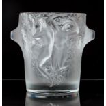 Lalique ice bucket, Ganymede, with Lalique label