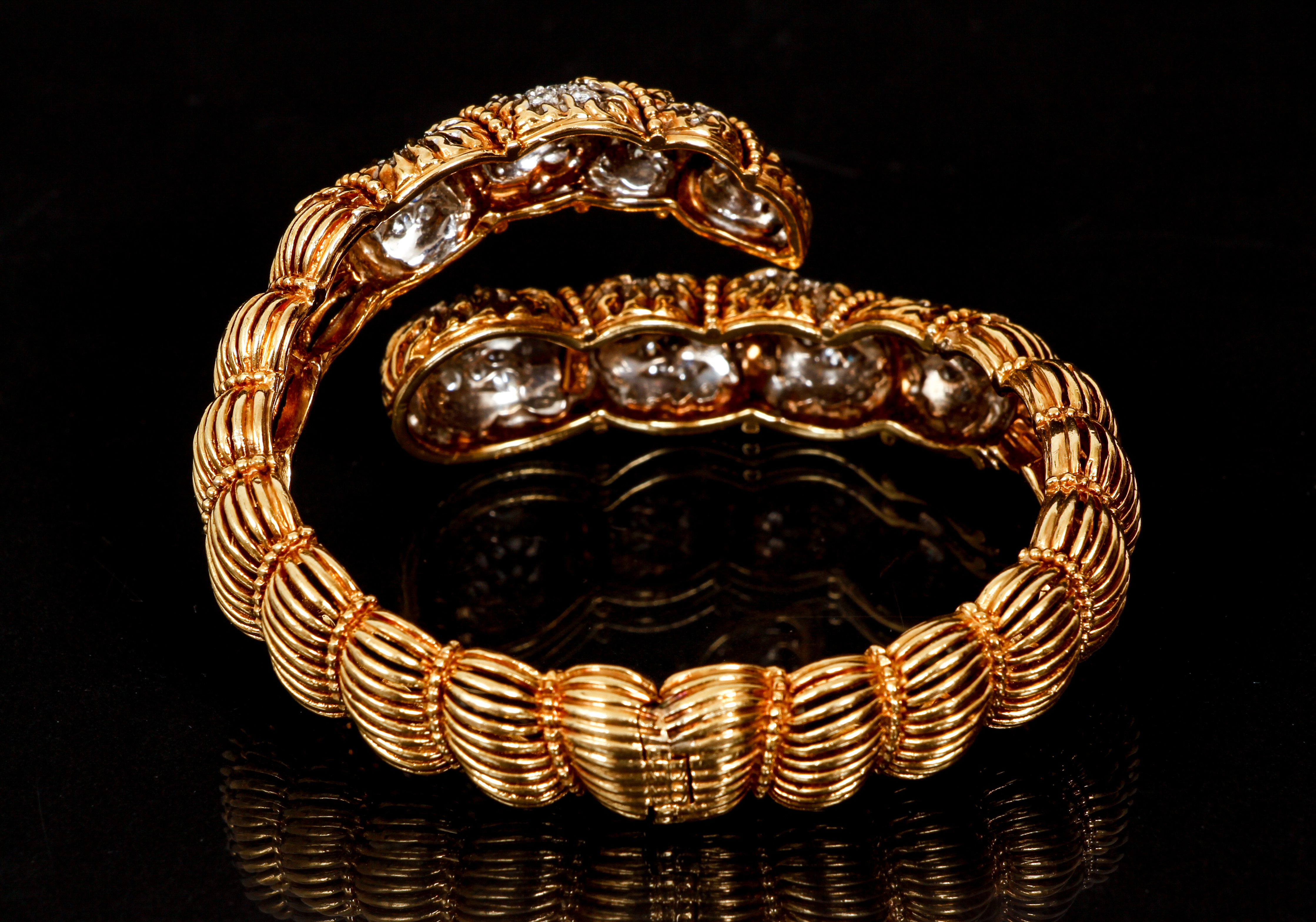 Cartier 18K Diamond Snake Bangle Bracelet - Image 2 of 4