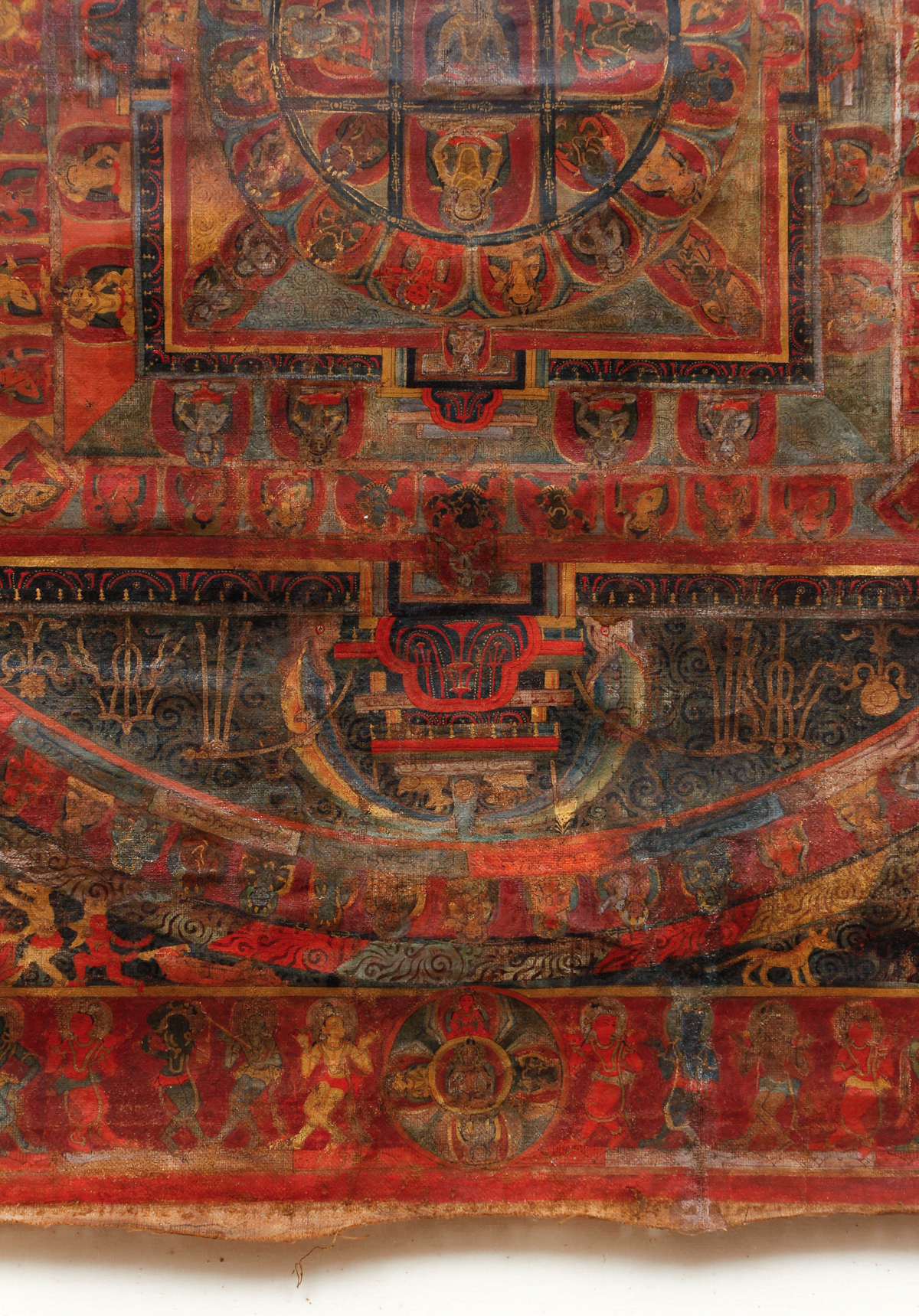 Tibetan Thangka Mandala of Buddha Sarvavid Vairochana - Image 10 of 11