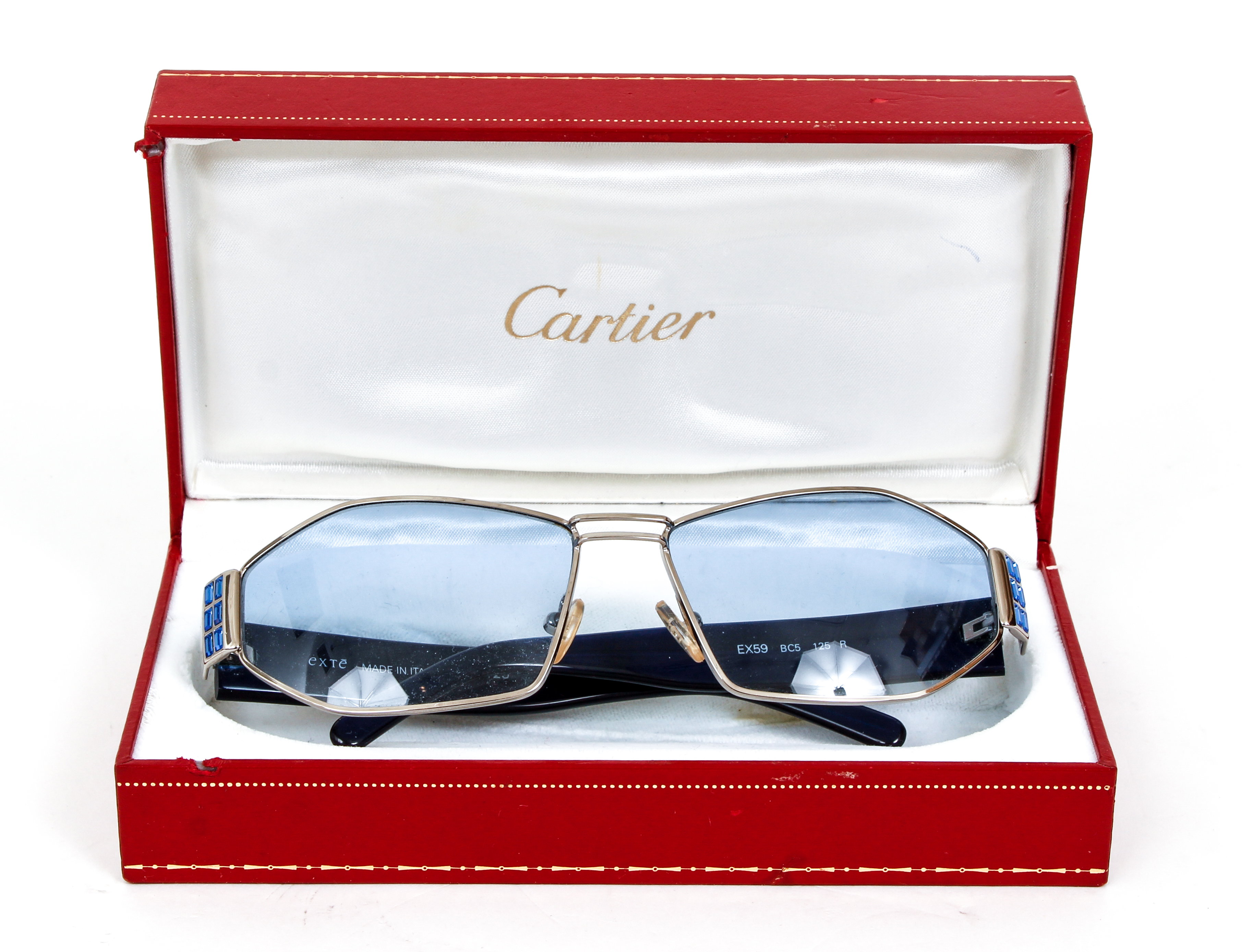 Cartier Sunglasses with blue lenses and sequins - Image 2 of 7