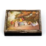 Sterling box with Miniature Painting and Engraving