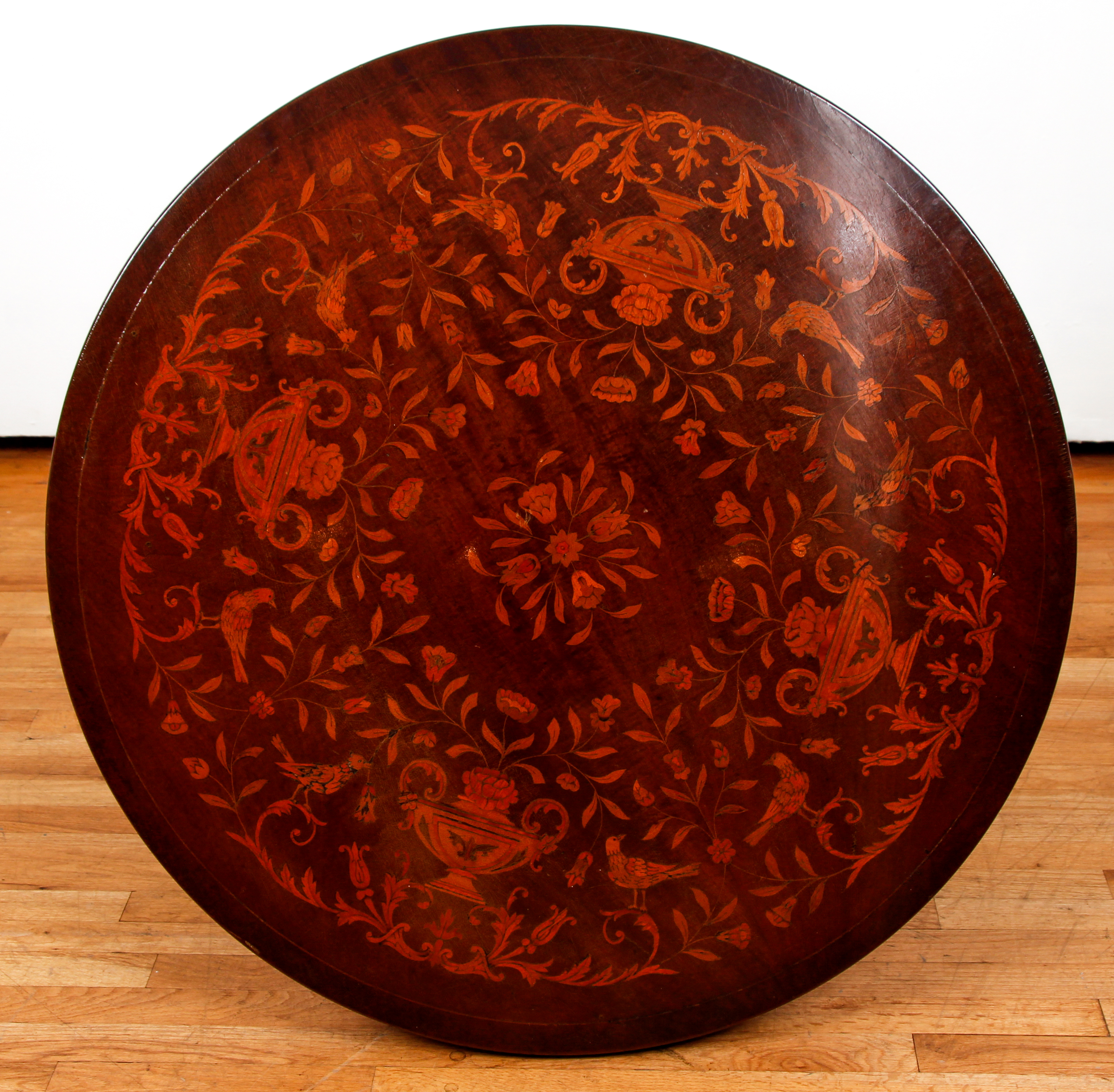 Dutch marquetry round console table - Image 5 of 6
