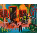 Charles Long 1969 painting Cayman Islands Genre Scene