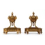 Pair of good French bronze chenets