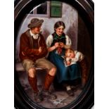 KPM Berlin porcelain painted plaque after Defregger