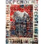 Bob Beckman mixed media painting The Truth is Independent or Certain Facts