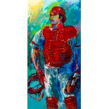 LeRoy Neiman 1989 serigraph Johnny Bench The Catcher