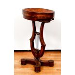 Lyre Base Tray Top Occasional Table