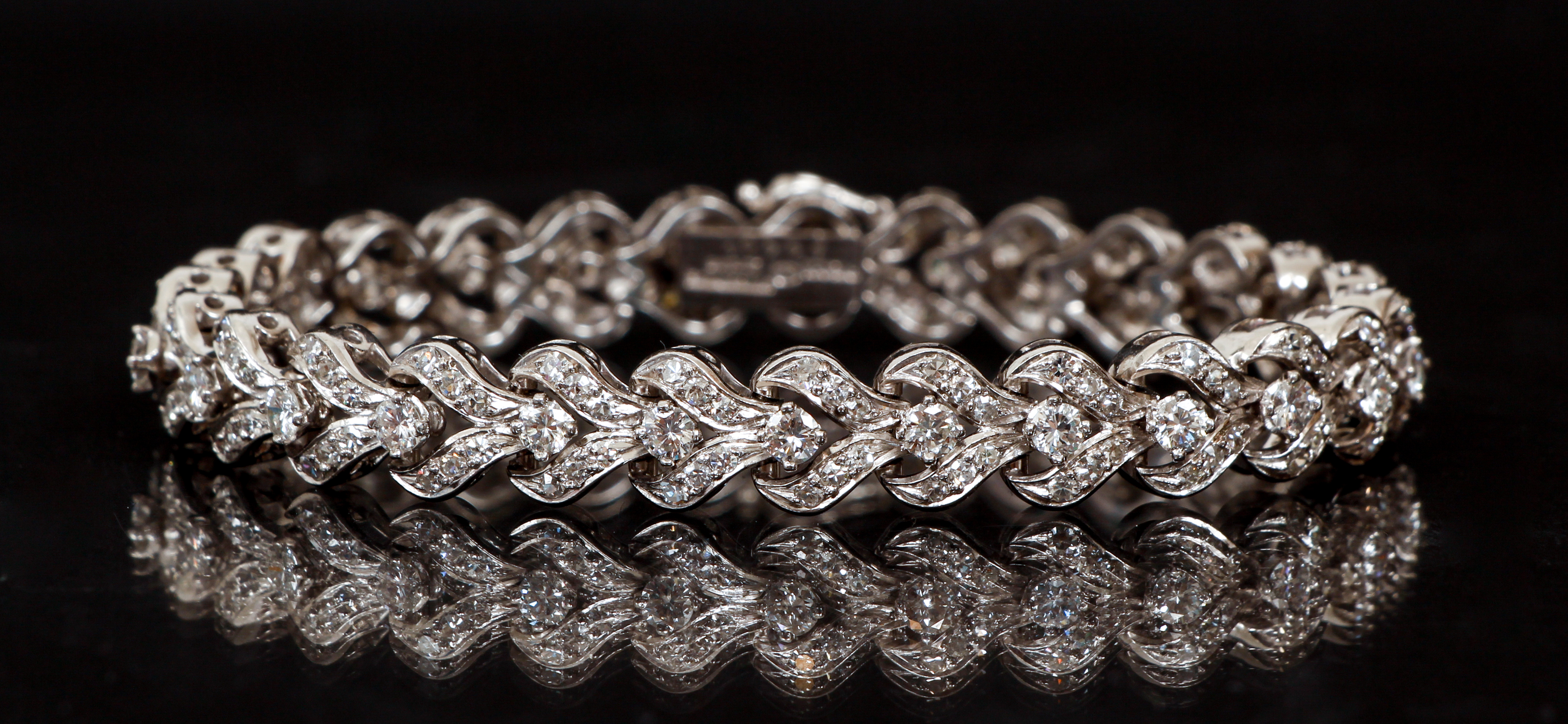 Cartier .950 Platinum Diamond Bracelet