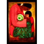 Chuah Thean Teng Batik Mother and Children Lightbox