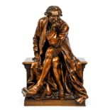 Aime-Jules Dalou 1891 bronze Thoughtful Lavoisier