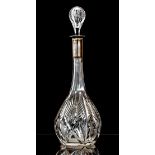 Cut Glass Decanter with 800 silver neck by Roesner, Dresden,