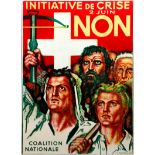 Charles L'Eplattenier 1935 poster Initiative de Crise 2 Juin Non