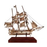 Miniature sterling 3 Masted Sailing Ship