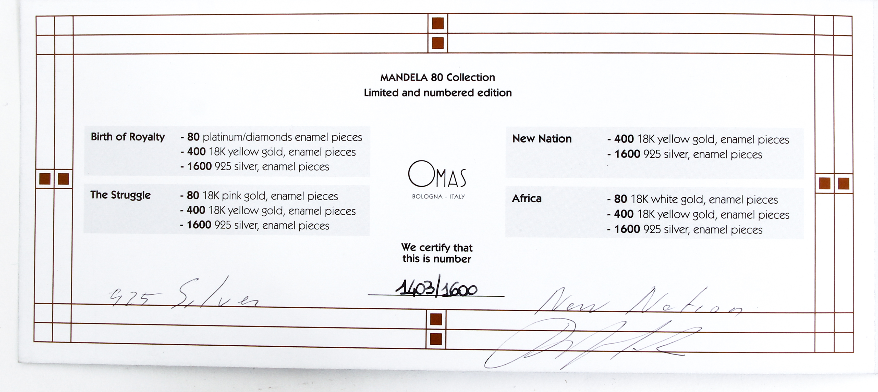 Omas Mandela 80 Collection New Nation Fountain Pen - Image 8 of 8