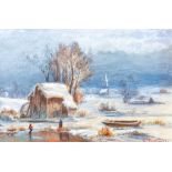 Regis Gignoux Winter Watercolor Painting