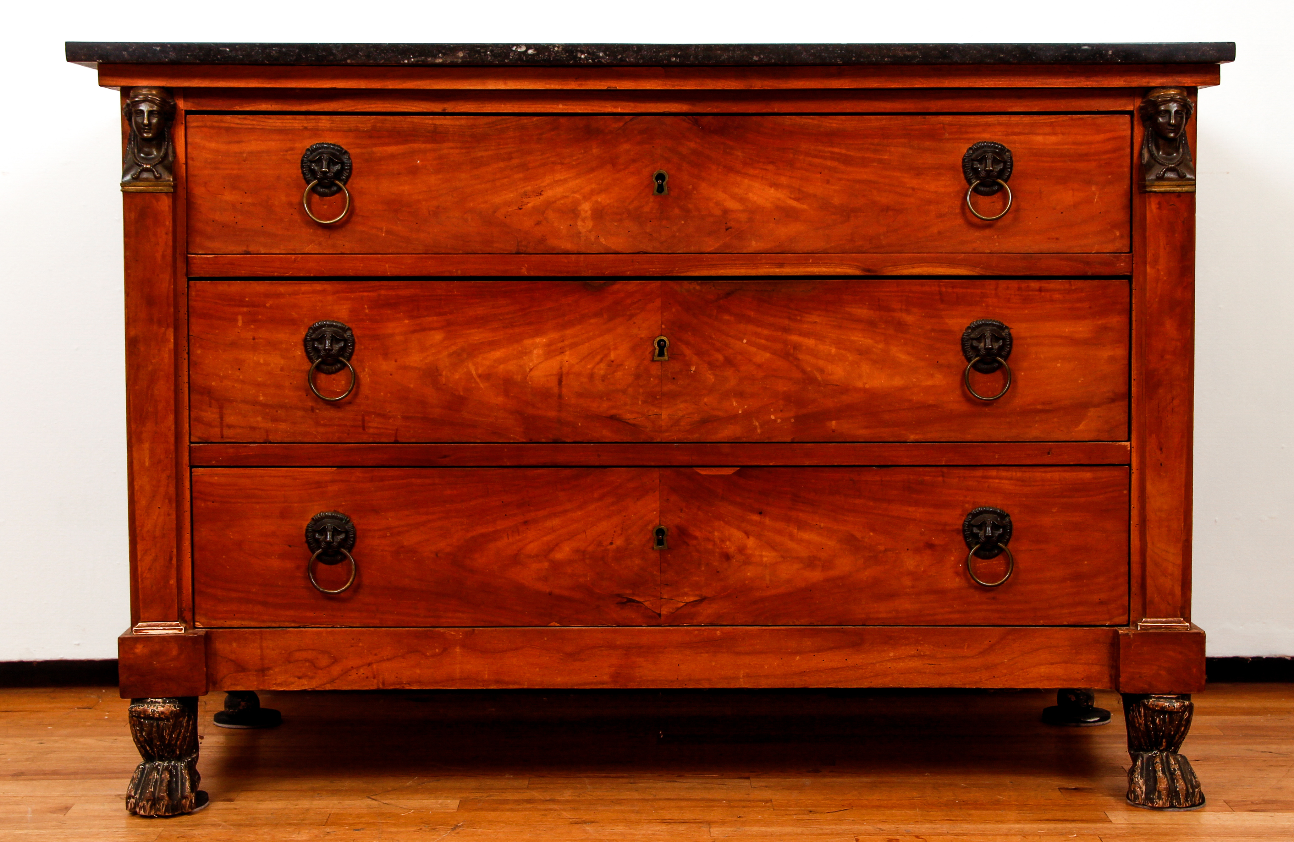 Biedermeier Empire Style Marble topped Chest of Drawers - Image 2 of 6