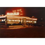 John Baeder orig serigraph Tick Tock Diner