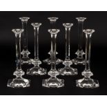 8 Val St. Lambert clear crystal Elysee Candlesticks